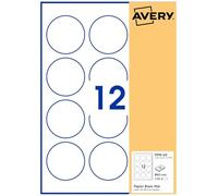 AVERY - 120 étiquettes blanches 60mm Rondes