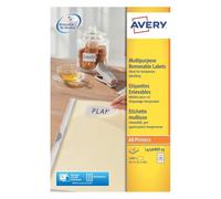 Avery - Adhésif amovible - blanc - 45.7 x 21.2 mm 1200 étiquette(s) (25 feuille(s) x 48) étiquettes Blanc G