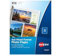Avery 13401 Lot de 10 pages photo Format mixte sans acide