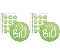 Avery - 140 Etiquettes Bio Rondes Autocollantes - 35 Mm - Papier Recyclé - Bio - 4 Planches A4 De Stickers Bio Pour Entrepreneurs, Smallbusiness, Produits Biologiques (Lot de 2)