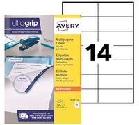 AVERY - 1400 Étiquettes Multi-Usages UltraGrip Personnalisables - Sans Bourrage - Format 105 x 42,3 mm - Impression Laser, Jet d'Encre et Copieur