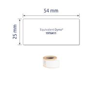Avery-Zweckform Rouleau d'étiquettes compatible remplace DYMO 1976411 25 x 54 mm film blanc 160 pc(s) fixation permanente