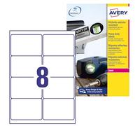 Avery Heavy Duty Laser Labels - Polyester - auto-adhésif permanent - blanc - 99.1 x 67.7 mm 160 étiquette(s) (20 feuille(s) x 8) film Blanc G