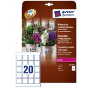 Avery Dennison Zweckform L7124-8 Lot de 160 étiquettes pour produits résistantes aux intempéries 8 feuilles Blanc 45 x 45 mm