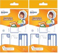 AVERY - 18 Étiquettes Congélation pour Boîtes - Prêtes à L'Emploi - Format 65 x 33 mm (Lot de 2)