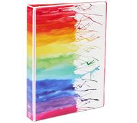 Avery (18713) Mini classeurs, 14 x 21,6 cm, anneaux ronds de 2,5 cm, classeur à anneaux durable, porte-étiquettes, modèle Arc-en-ciel (Watercolor Rainbow)