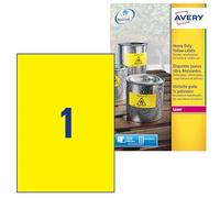 Etiquette plastique Avery-Zweckform L6111-20 210 x 297 mm film de polyester jaune 20 pc(s) fixation permanente