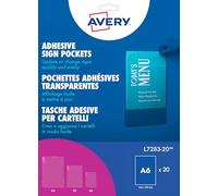 Avery - 20 pochettes autocollantes d'affichage - 114 x 155 mm (pour feuille A6)