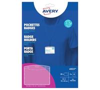 AVERY- 20 pochettes badges en platique souple transparentes - 90 x 60 mm - impression laser/jet d'encre (4823)