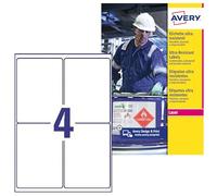 AVERY - 200 Étiquettes Ultra-Resistantes Conditions Extrêmes Polyéthylène Personnalisables - Format 99 x 139 mm - Impression Laser et Jet d'Encre