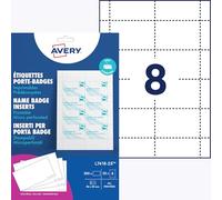 AVERY - 200 Cartes Blanches pour Badges 190 g/m² - Format 86 x 55 mm - Impression Laser et Jet d'Encre