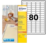 AVERY - 2000 Étiquettes Amovibles Blanches Personnalisables - Format 35,6 x 16,9mm - Impression Laser et Jet d'Encre
