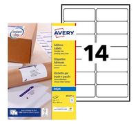 Avery Étiquettes autocollantes J8163-15 210 pièces 99,1 x 38,1 mm A4 Jet d'encre FSC Blanc