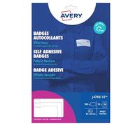 Avery - 240 badges adhésifs en soie d'acétate Laser blanches 40 x 75 mm - badges autocollants textiles à personnaliser facilement - impression compatible laser - L4782-20