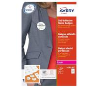 Avery - 240 badges adhésifs ronds en soie d'acétate Laser blanches Ø51 mm - badges autocollants textiles à personnaliser facilement - impression compatible laser - L4781-20
