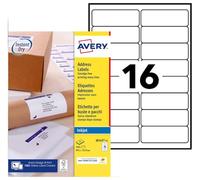 Avery Étiquettes autocollantes blanches J8162-15 – 240 pièces 99,1×33,9 mm A4 FSC