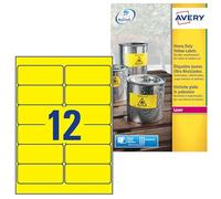 Avery Étiquettes polyester ultra-résistantes - Indéchirables, Waterproof - 99,1×42,3 mm - Jaune - 240