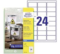 AVERY - 240 Étiquettes Ultra-Resistantes Personnalisables Polyester - Format 63,5 x 33,9 mm - Impression Jet d'Encre