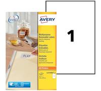 Avery Étiquettes blanches amovibles personnalisables 25 210 x 297 mm Impression Laser et Jet d'encre