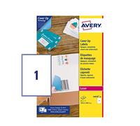 Avery Étiquettes opaques de masquage laser L4610 199,6 x 289,1 mm blanches – Boîte de 25