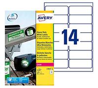 AVERY - 280 Étiquettes Ultra-Resistantes Personnalisables Polyester - Format 99,1 x 38,1mm - Impression Laser