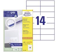Avery 2800 Etiquettes Autocollantes Multi-usages (14 par Feuille) - 105x42,3mm - Impression Laser - Jet d'Encre - Blanc (3653)