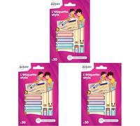 AVERY - 30 Étiquettes Autocollantes Résistantes pour Stylos Crayons Feutres Design Animaux - Format 50 x 10 mm (Lot de 3)