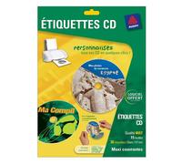 Avery Pochette de 30 étiquettes autocollantes pour CD 117 mm personnalisables jet d'encre