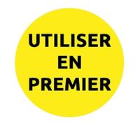 AVERY - 300 Étiquettes Jaunes Amovibles en Rouleau Pré-Imprimées "UTILISER EN PREMIER" Traçabilité Alimentaire - Format Ø 40 mm