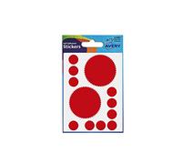 Avery 32-400 Lot de 8 planches de pastilles adhésives - 51 mm de diamètre - Rouge