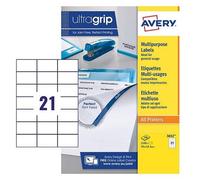 Avery 3652 self-adhesive Multipurpose/copier Labels, 21 labels per A4 Sheet, Whi