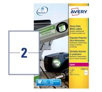 AVERY - 40 Étiquettes Ultra-Resistantes Personnalisables Polyester - Format 199,6 x 143,5 mm - Impression Laser