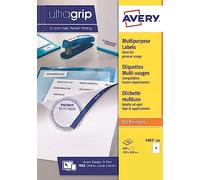 AVERY - 400 Étiquettes Multi-Usages UltraGrip Personnalisables - Sans Bourrage - Format 105 x 148 mm - Impression Laser, Jet d'Encre et Copieur