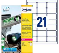 AVERY - 420 Étiquettes Ultra-Resistantes Personnalisables Polyester - Format 63,5 x 38,1mm - Impression Laser