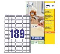 Avery Étiquettes Amovibles Blanches Personnalisables 25,4 x 10mm L4731REV-25 Impression Laser et Jet d'Encre 4275 Étiquettes