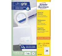 Avery 4800 Etiquettes Autocollantes Multi-usages (24 par Feuille) - 70x37mm - Impression Laser - Jet d'Encre - Blanc (3474)
