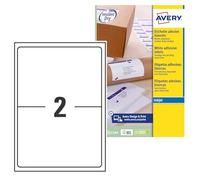 Avery - Blanc - 199.6 x 143.5 mm 50 étiquette(s) (25 feuille(s) x 2) étiquettes adresses Blanc G