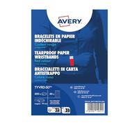 AVERY - 500 bracelets papier TYVEK®, largeur 19mm Rouge Fluo