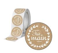 Avery - 500 Etiquettes Fait main Rondes Autocollantes en rouleau - 35 mm - Fait main - 1 rouleau de 500 Stickers pour entrepreneurs, smallbusiness, DIY, scrapbooking.