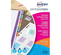 Avery - 5412501 - Sachet de 96 Onglets Autocollants de Couleurs Assorties Personnalisables et imprimables, Format 32 x 13 mm, Impression laser/jet d'encre