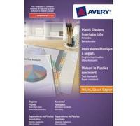 Avery Intercalaires pour classeur A4 plastique translucide coloré, 8 touches imprimables, 180 microns