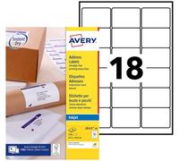 AVERY - 720 Étiquettes Adresse Autocollantes Blanches Personnalisables - Format 63,5 x 46,6 mm - Impression Jet d'Encre