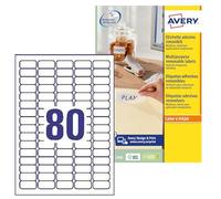Avery 754870 Pack de 2000 Etiquettes amovibles 25 feuilles
