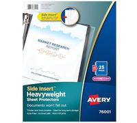 Avery 76001 Secure Side-Load Lot de 25 protections de feuilles de calibre lourd, lettre, transparent diamant