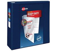 Avery Classeur robuste à 3 anneaux, anneaux EZD One Touch de 10,2 cm, tranche de 11,4 cm, 1 classeur bleu marine (79804)