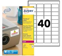 AVERY - 800 Étiquettes Ultra-Adhésives Personnalisables Polyester - Format 45,7 x 25,4 mm - Impression Laser