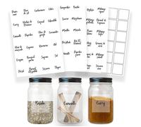 Avery 96 étiquettes épices (dont 26 vierges) - transparentes - 48 x 48 mm