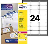 AVERY - 960 Étiquettes Adresse Autocollantes Blanches Personnalisables - Sans Bourrage - Format 63,5 x 33,9 mm - Impression Laser
