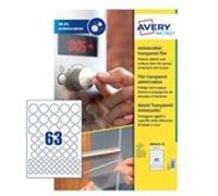 Avery AM00CA4 étiquette auto-collante Rond Permanent Transparent 630 pièce(s) G