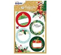 Avery - Auto-adhésif - diamètre 37 mm 12 étiquette(s) (3 feuille(s) x 4 étiquettes cadeaux G